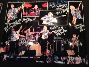 Signed photo of the Surfaris hanging in the green room at the Cannery Casino - Las Vegas
