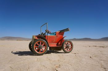Tin Toy Car in the desert

