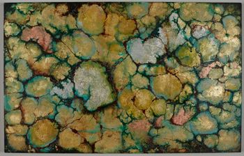 Multiple Sclerosis Cells: Oil painting on ground of gold/silver leafing

