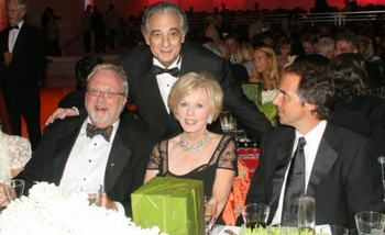 William Bolcom, Placido Domingo, and other guests at post-concert party, September 15, 2006
