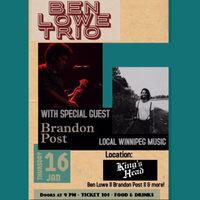 Ben Lowe Trio & Brandon Post Band, Live at The King's Head Pub