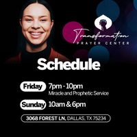 GOF Transformation Prayer Center Service Times: