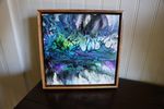 Rainbow Blowout - 8x8" Framed Acrylic Painting