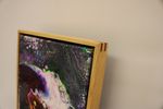 Space Puke - 10 x 10 framed acrylic painting