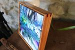 Rainbow Blowout - 8x8" Framed Acrylic Painting