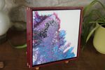 Purple Wave - 8x8" Framed Acrylic Pour Painting
