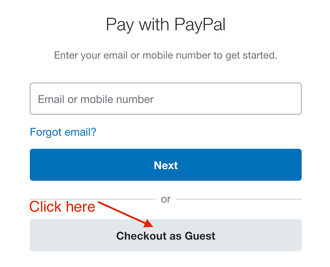 Pay with Paypal as Guest