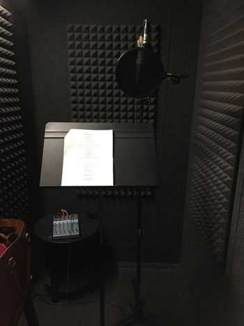 Lyric sheet in the recording studio
