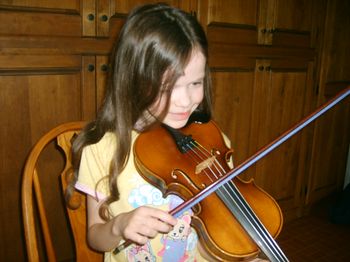 with her new fiddle! Apr. 2010

