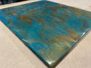 Teal and Bronze Epoxy Art Grazing/Charcuterie Serving Board