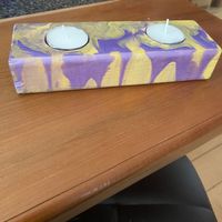 Purple Yellow Candle Holder