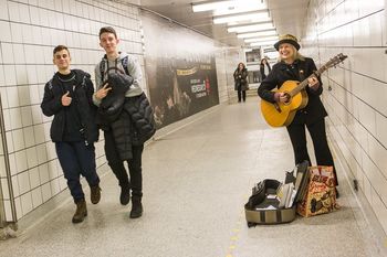 Busking at Bay Station -  Jan 18, 2018 (Photo by Ted Buck)
