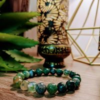 Botanical Moss Agate Micro Faceted Bracelet