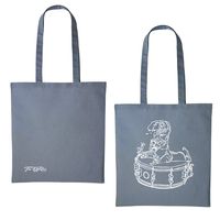 GREY TOTE : DINOSAUR ON DRUM DESIGN