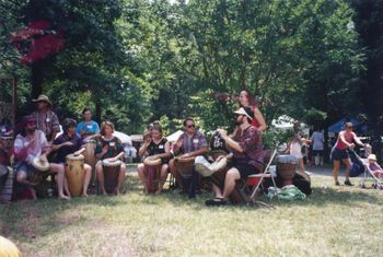 My drum, students, Eno River Festival Cir. 1991
