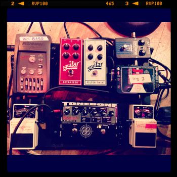 pedal board from touring with both electric & upright bass with The Manhattan Transfer
