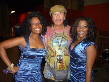 Me, Carlos Santana & Nichelle Tillman backstage at a Joe Cocker concert.

