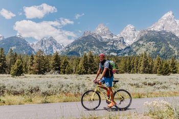 Biking along the Tetons
