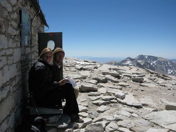 Courtney and I at the Summit of Mt.Whitney. CA
