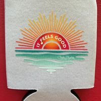 "IT FEELS GOOD" Collapsible Koozie - White