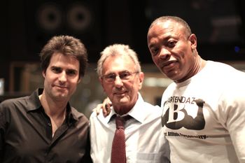 With engineer Al Schmitt and producer Dr. Dre at Capitol records
