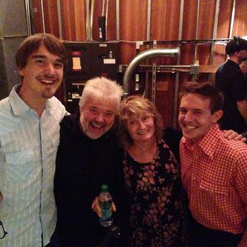 Sam Gleaves, Ricky Simpkins, Alice Gerrard, Tyler Hughes after taping NPR's Mountain Stage. 2015.
