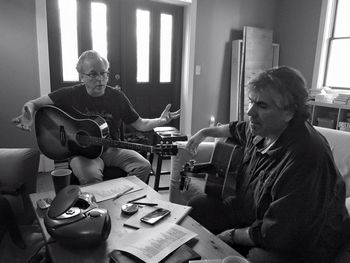 Working on songs with Radney Foster
