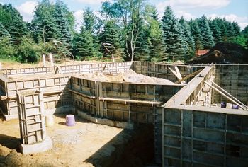 walls are poured and braced

