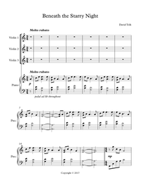 Sheet Music - Beneath the Starry Night - Piano and Violin Trio