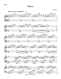 Sheet Music - Believe - Piano & Cello Trio