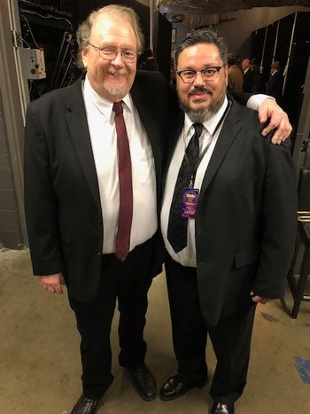 With trombonist Jon Blondell at the ACL Hall of Fame New Year's Special (December 31, 2018).
