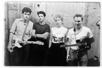 Original Blood Oranges lineup (1987): Andy Churchill (guitar), Ron Ward (drums), Lys Wood (bass), Jimmy Ryan (Time 5-string mandolin)
