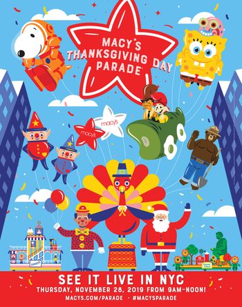 OFF camera - Prerecorded singing Christmas tree on the Macy’s day parade 2019

