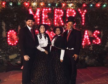 Myself, Laura, Ariel, and Tonoccus - Caroling, December 2018
