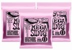 3 Packs of Ernie Ball 2213 Mega Slinky Electric Guitar Strings (10.5-48)