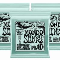 3 Packs of Ernie Ball Mondo Slinky Electric Guitar Strings (10.5-52)