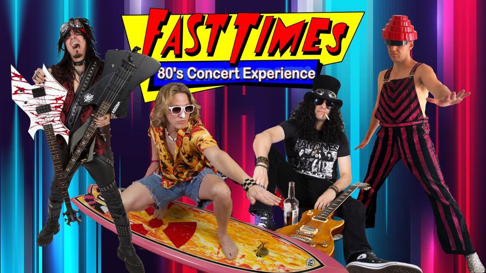 Fast Times is the ORIGINAL Premier 80's Tribute band from Southern California. Established over 15 years ago, Fast Times continues to perform at clubs, concert theaters and private events at a national level. The band's live show - features 80's icons, JEFF SPICOLI (Johnny Ventura), DEVO (Matt Oloffson), SLASH-GNR (Lance Turner) and NIKKI SIXX-Motley Crue (Eddie Ayala). These 80's Icons that we portray are extremely recognizable and relatable to the 80's era. It's easy to understand that audiences instantly connect with the band during our live shows as they reminisce their childhood memories and music. And since the songs we perform are still played daily on radio/TV it's not lost on the new generation.