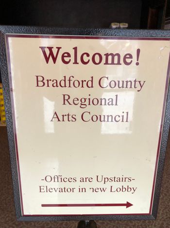 One of our Bradford County PA67 Tour non-profit organizations was Bradford Regional Arts Council.
