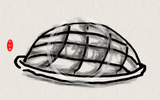 亀の甲墨絵スタイルデジタルアート [Turtle Shell Sumi-e Style Digital Art]