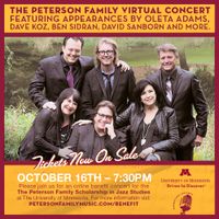 The Peterson Family  Virtual Concert - TICKET AND VIRTUAL VIP MEET AND GREET