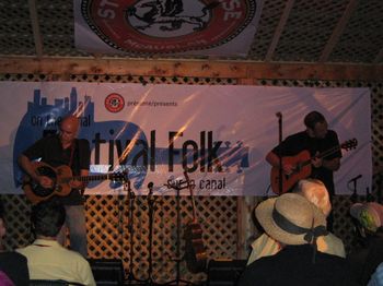 Closing the inaugural Montreal Folk Fest on the Canal, with Rob MacDonald in 2008.
