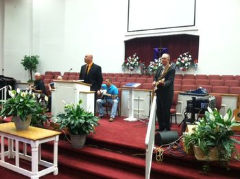 Ernie playing with the church musicians at the Yancey Street Baptist Church, Marion, NC June 22, 2014.

