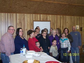 Ernie's Mother and all her Grandchildren but one, some of their spouses and some of the great grandchildren. December 10th 2011
