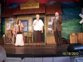 The whole group on stage at the Valley Theater Dollywood 10/20/12. Thank you Dollywood and Singing News!
