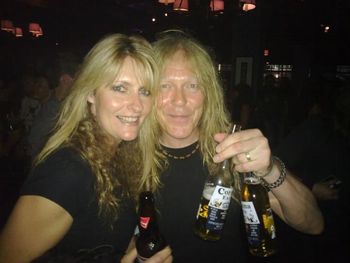 The Lovely Deborah with The awesome Janick Gers of Iron Maiden
