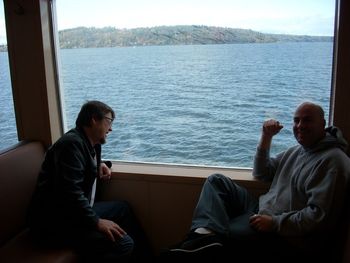 boys riding the ferry to Pt Townsend
