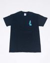 Black T-Shirt With Teal Lettering 