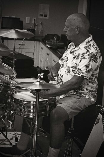 Tom on his "historic" Rogers drums
