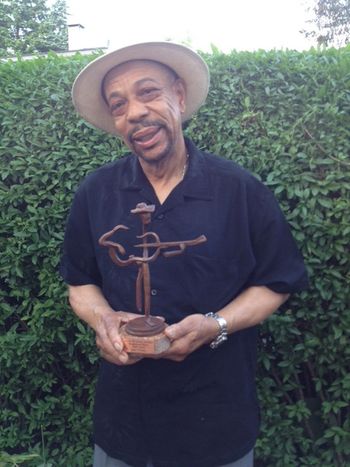 JOHN WITH HIS TRADITIONAL BLUES ARTIST BMA AWARD
