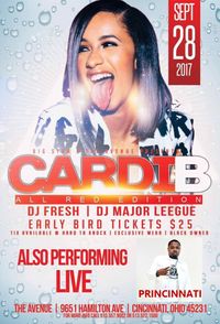 Cardi B performing live at The Avenue Event Center: All Red Edition